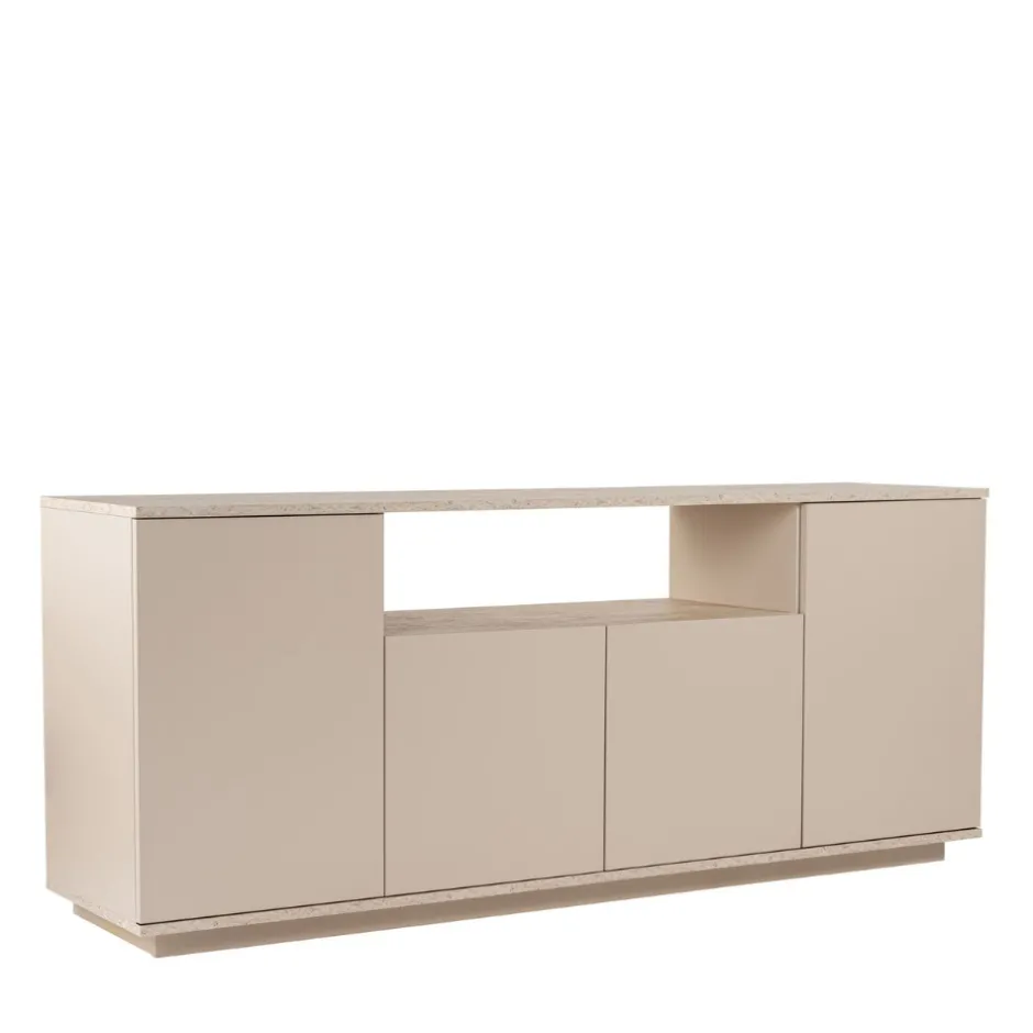 Outlet Drawer FRITZ Buffet 4 portes effet travertin L180cm