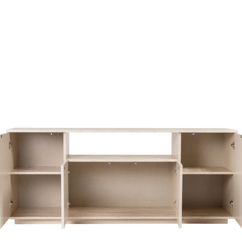 Outlet Drawer FRITZ Buffet 4 portes effet travertin L180cm