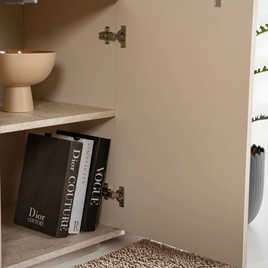 Outlet Drawer FRITZ Buffet 4 portes effet travertin L180cm