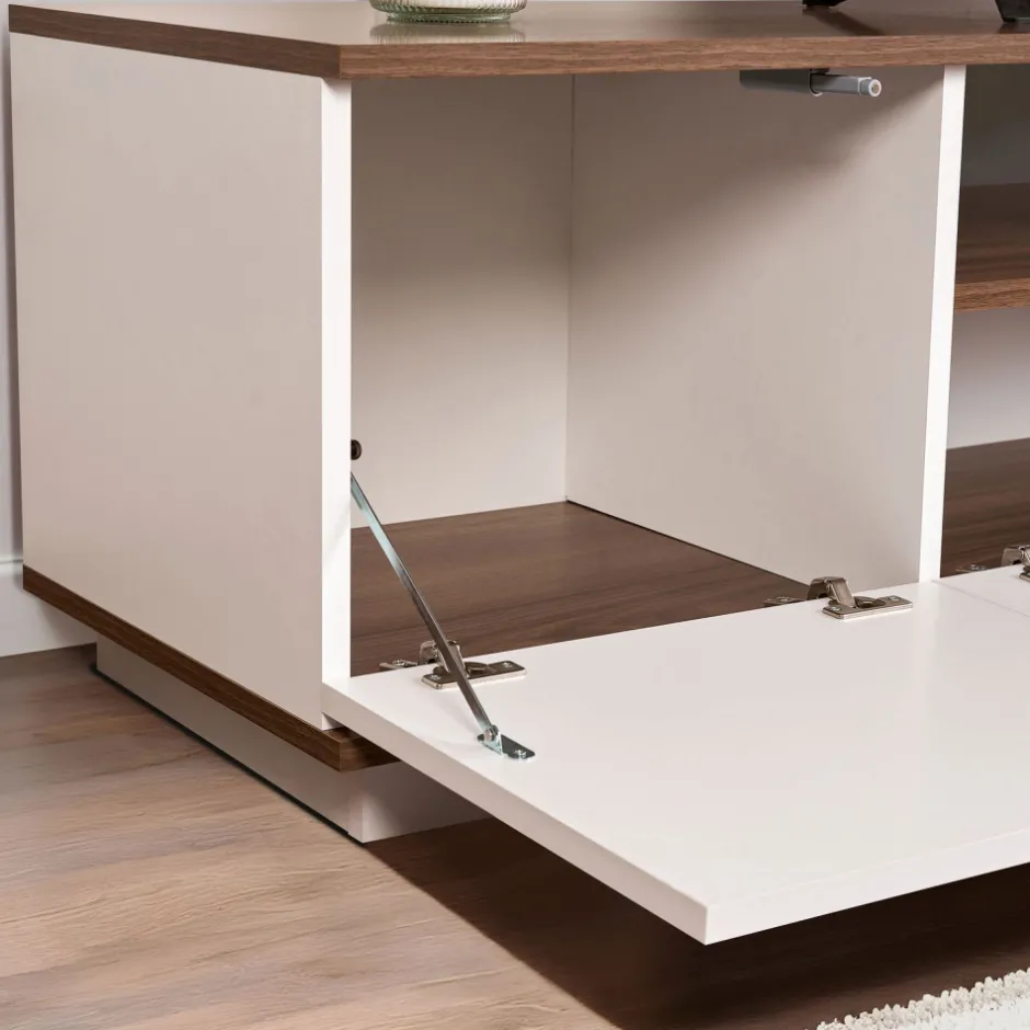 Clearance Drawer FRITZ Meuble TV 3 portes en bois L180cm