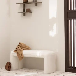 Discount Drawer FULL Banc rembourré en tissu bouclette L100cm