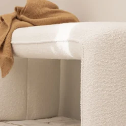 Discount Drawer FULL Banc rembourré en tissu bouclette L100cm