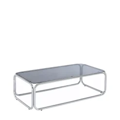 Outlet No name GLISS Table basse en verre pieds chrome