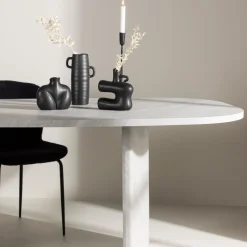 Sale Venture Home GRONVIK Table à manger 10 personnes organique effet marbre