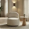 Clearance Drawer GROOVY Fauteuil pivotant en tissu chenille côtelé