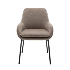 Discount Drawer HAAS Lot de 2 fauteuils de table en tissu et métal
