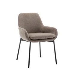 Discount Drawer HAAS Lot de 2 fauteuils de table en tissu et métal
