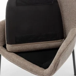 Discount Drawer HAAS Lot de 2 fauteuils de table en tissu et métal