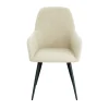 Online House Nordic HARBO Lot de 2 fauteuils de table en tissu bouclette et métal
