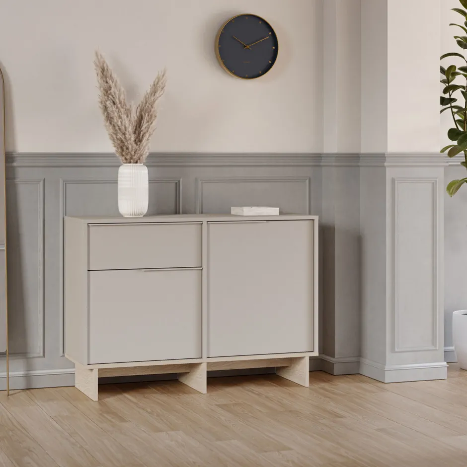 Outlet Drawer HARRIET Buffet 2 portes 1 tiroir en bois et métal L120cm