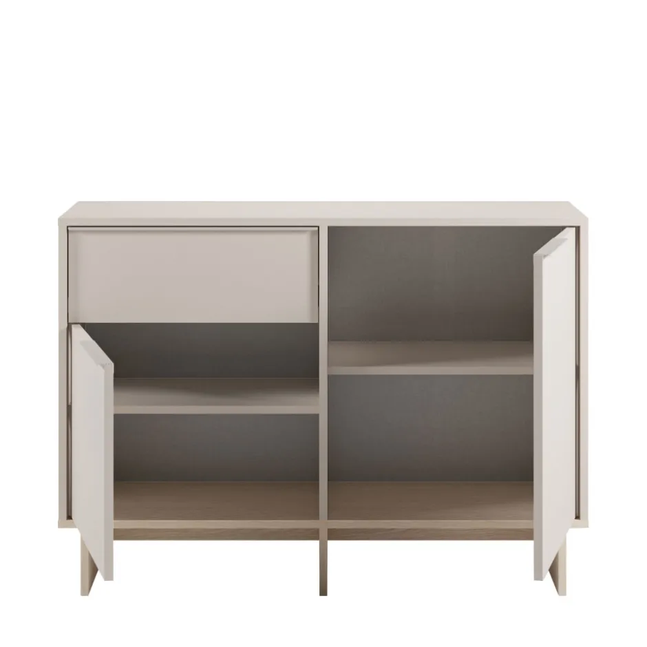 Outlet Drawer HARRIET Buffet 2 portes 1 tiroir en bois et métal L120cm