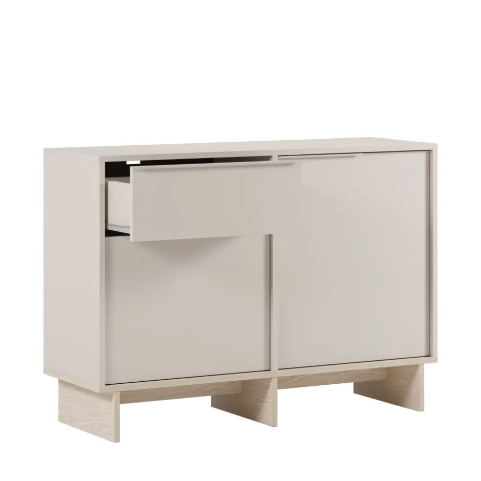 Outlet Drawer HARRIET Buffet 2 portes 1 tiroir en bois et métal L120cm