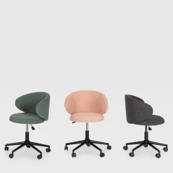 No name HAVEL Chaise de bureau en tissu et métal