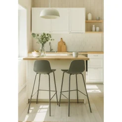 Best No name HEL Lot de 2 chaises de bar en plastique et métal H67,5cm
