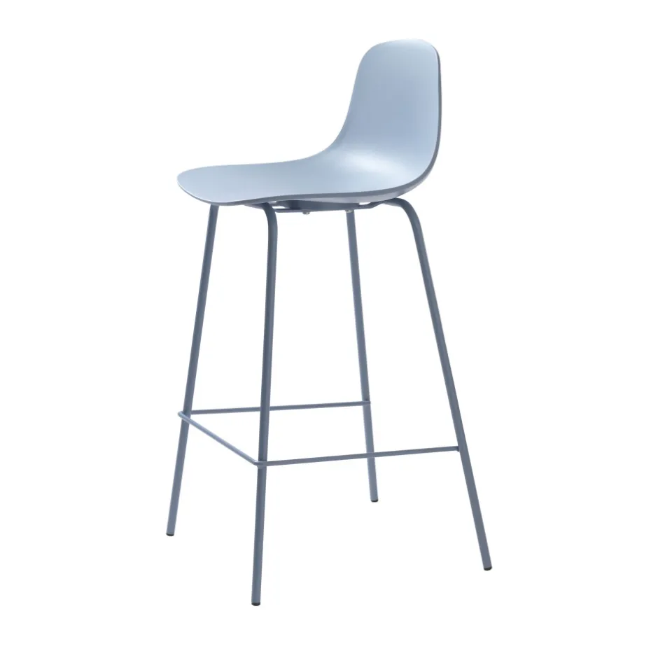 Best No name HEL Lot de 2 chaises de bar en plastique et métal H67,5cm