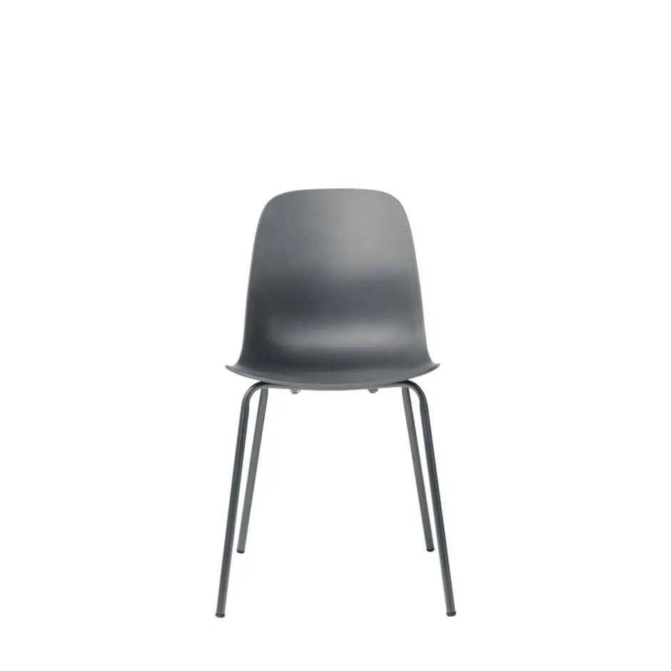 Discount No name HEL Lot de 4 chaises en plastique et métal
