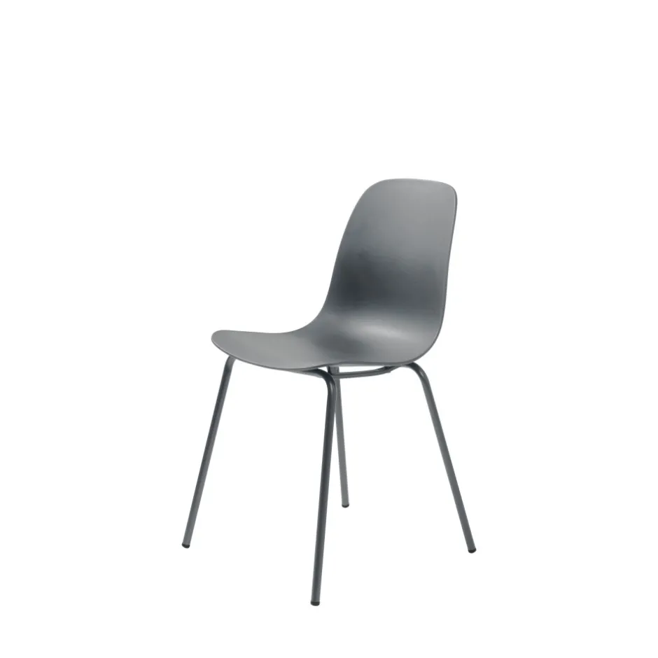 Discount No name HEL Lot de 4 chaises en plastique et métal