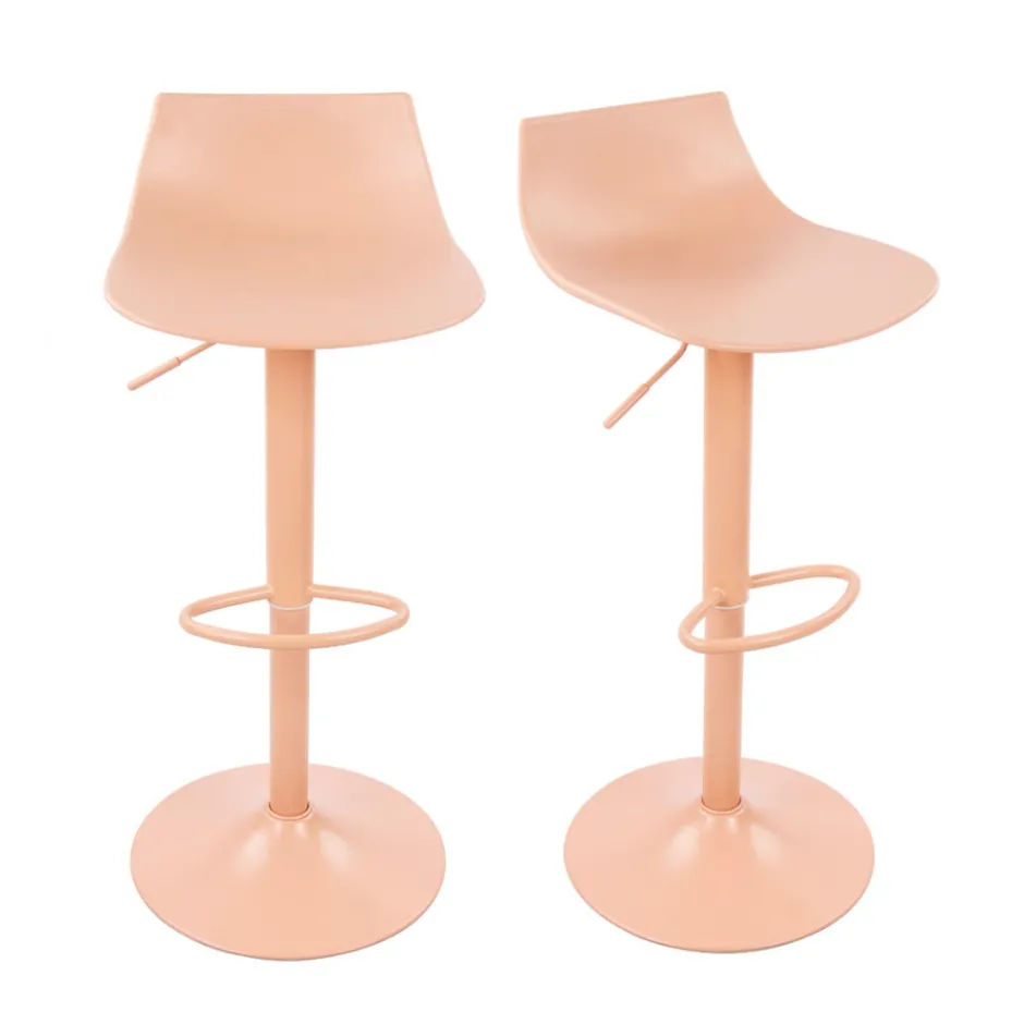 Clearance Drawer HERIBO Lot de 2 chaises de bar réglables en plastique et métal H58-79cm