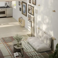 Sale Karup Design HOOKED Canapé convertible 2,5 places en tissu et bois avec accroches murales