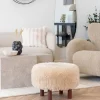 Hot House Nordic INVERNESS Pouf rond imitation fourrure ø50cm