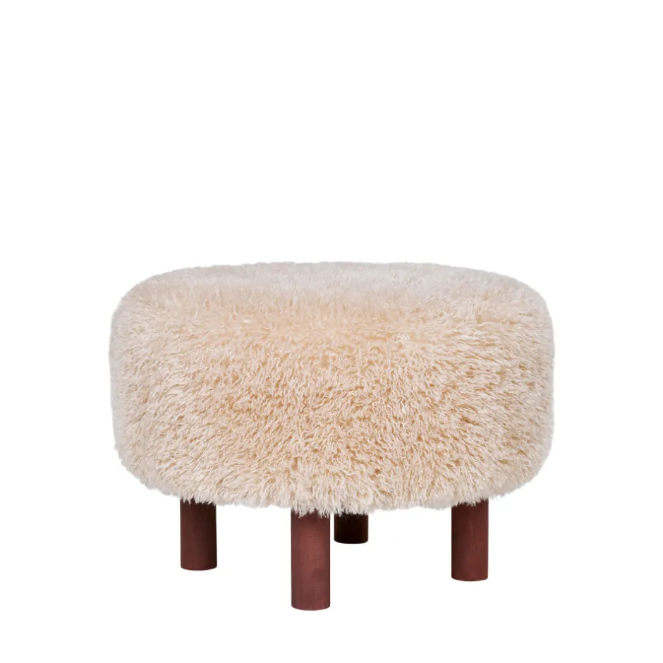 Hot House Nordic INVERNESS Pouf rond imitation fourrure ø50cm