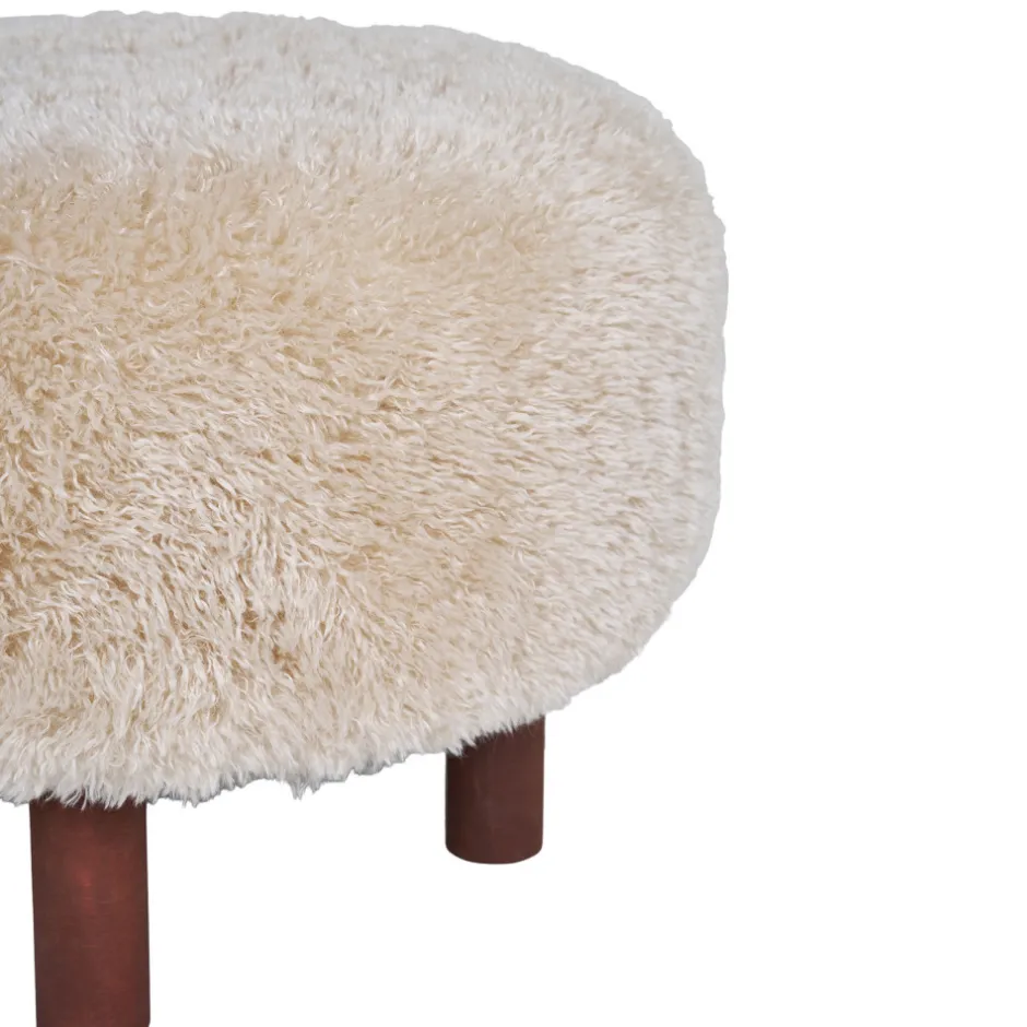 Hot House Nordic INVERNESS Pouf rond imitation fourrure ø50cm