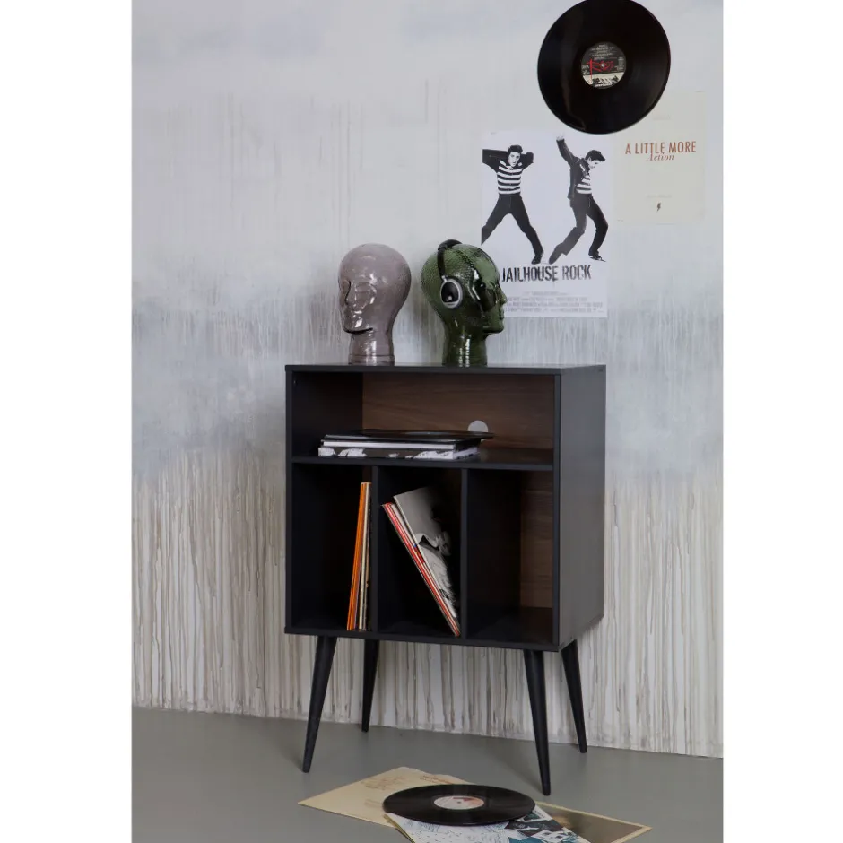 Discount Woood JAMES Meuble de rangement disques vinyles en bois
