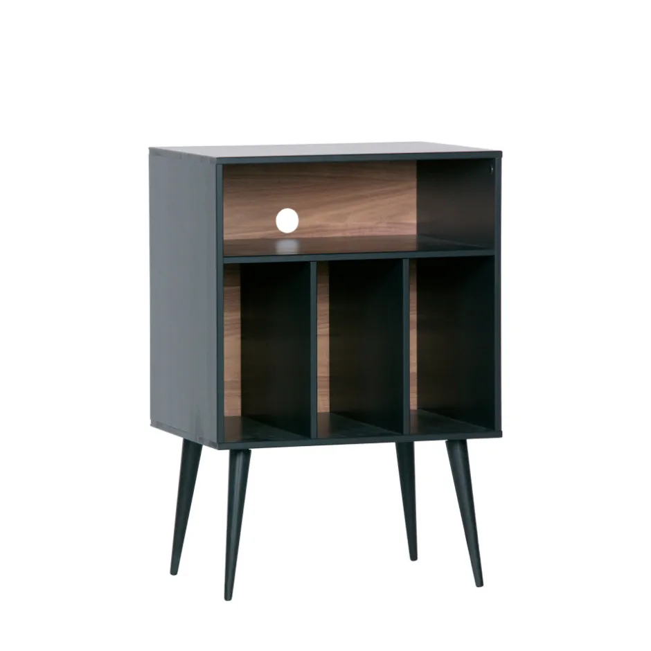 Discount Woood JAMES Meuble de rangement disques vinyles en bois