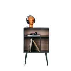 Discount Woood JAMES Meuble de rangement disques vinyles en bois