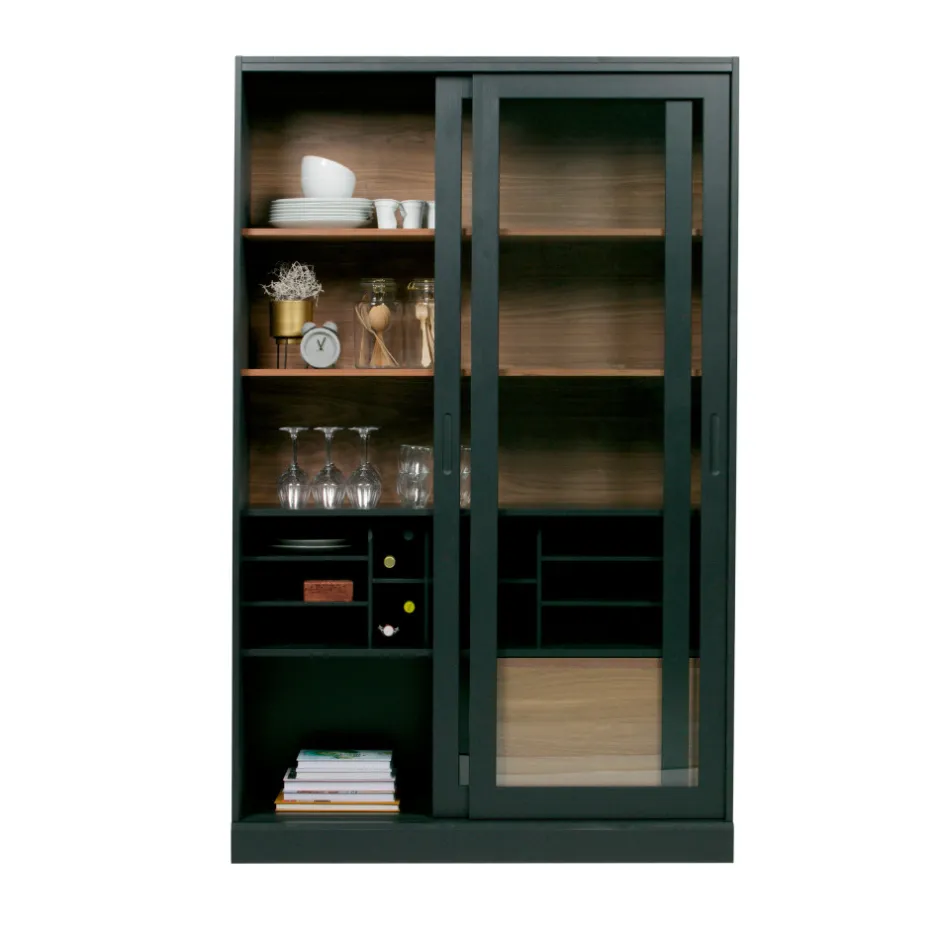Online Woood JAMES Vitrine 2 portes en bois H200cm