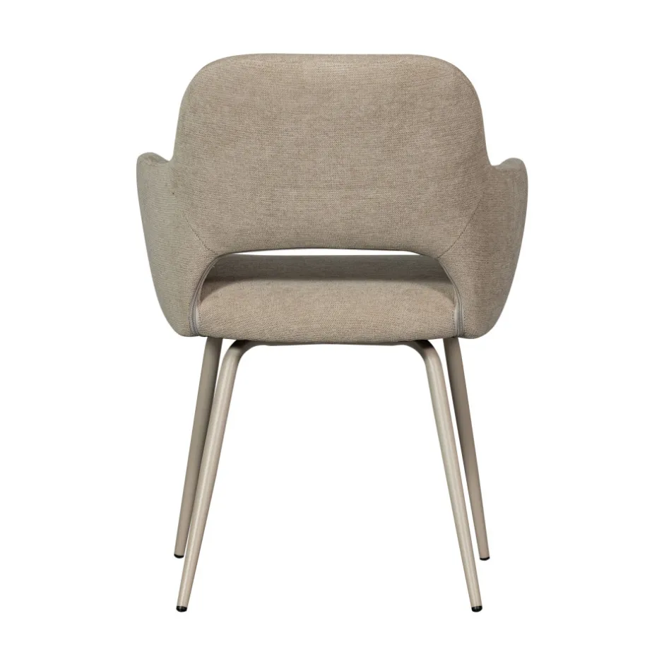 Woood JENNY Lot de 2 fauteuils de table en tissu