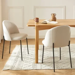 Hot No name JILL Lot de 2 chaises en tissu et métal