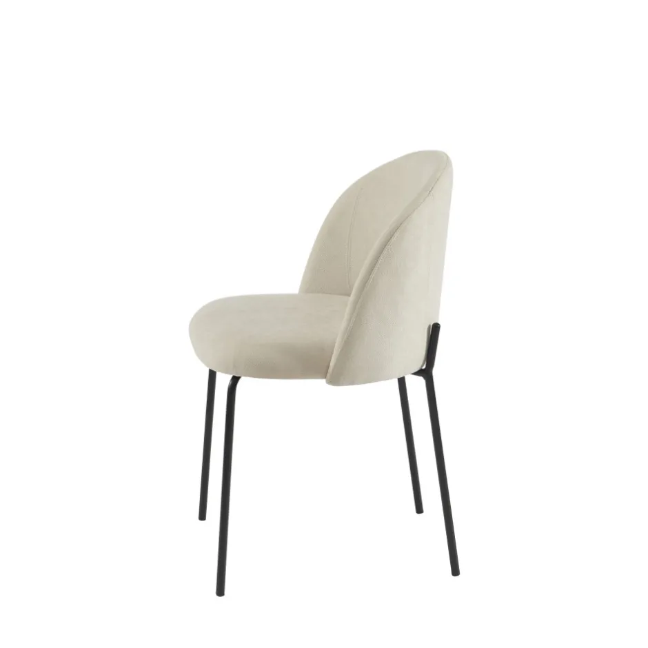 Hot No name JILL Lot de 2 chaises en tissu et métal