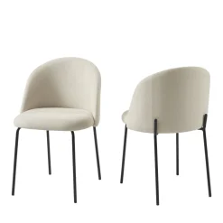 Hot No name JILL Lot de 2 chaises en tissu et métal