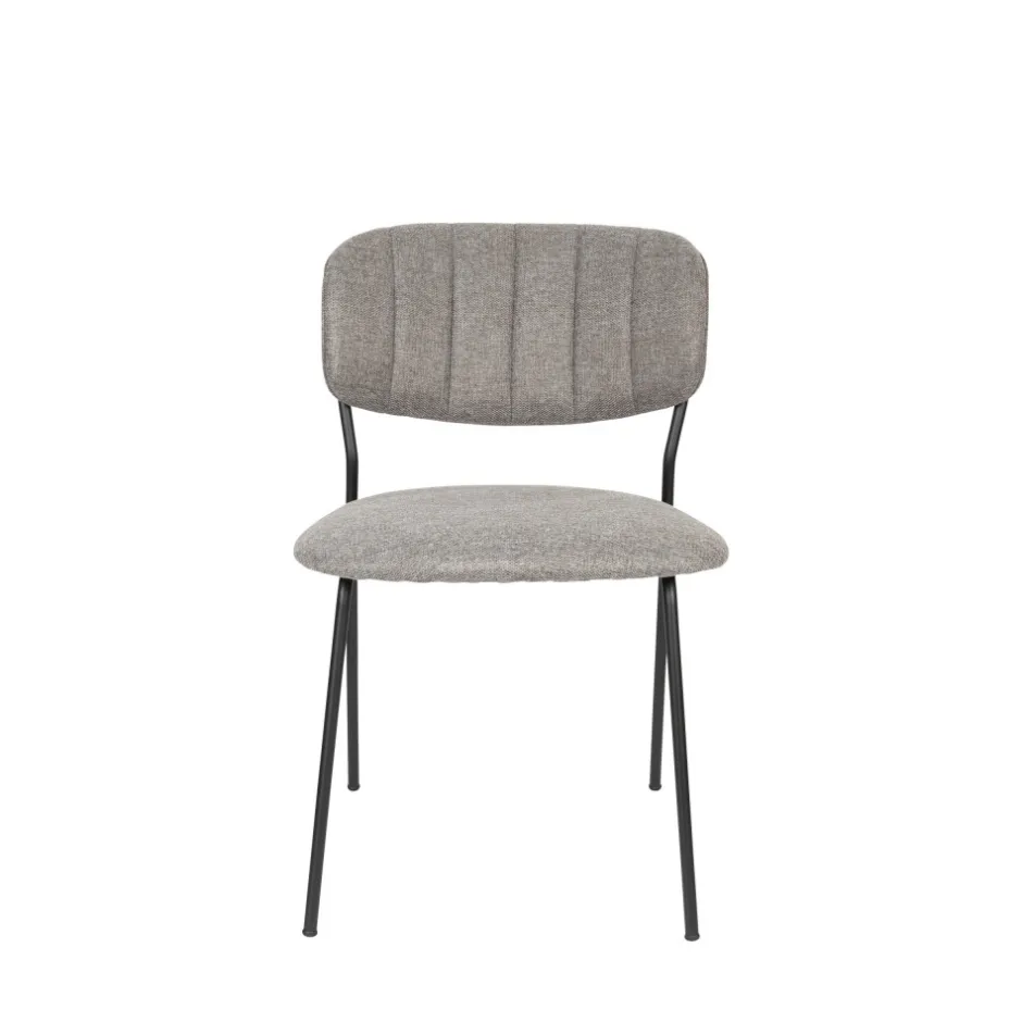 Discount No name JOLIEN Lot de 2 chaises en tissu et métal pieds noirs