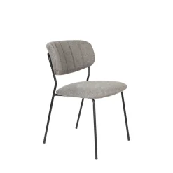 Discount No name JOLIEN Lot de 2 chaises en tissu et métal pieds noirs