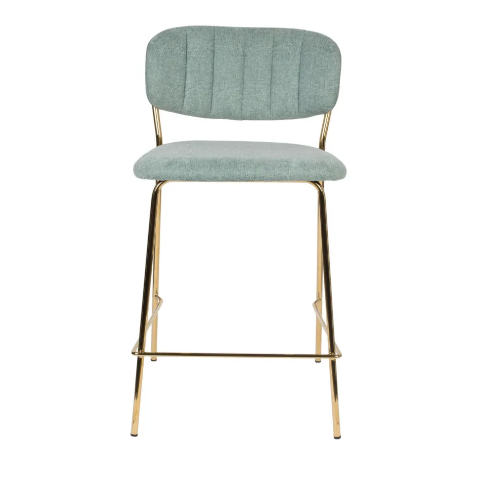 New No name JOLIEN Lot de 2 tabourets de bar en tissu avec pieds dorés