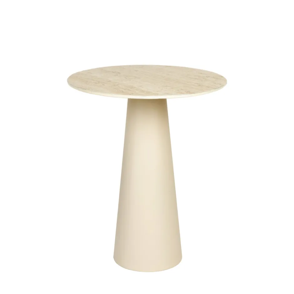 Hot No name JOYA Table d'appoint ronde effet travertin ø40cm H52cm
