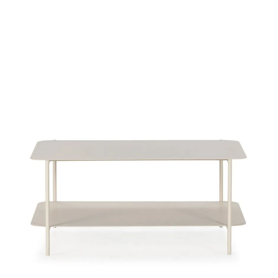 Drawer JUDITH Table basse rectangulaire en métal à double plateau