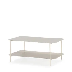 Drawer JUDITH Table basse rectangulaire en métal à double plateau