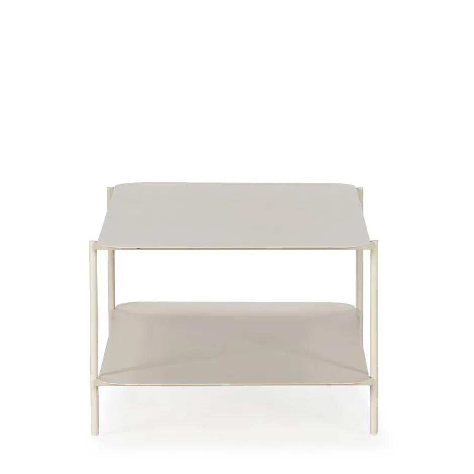 Drawer JUDITH Table basse rectangulaire en métal à double plateau