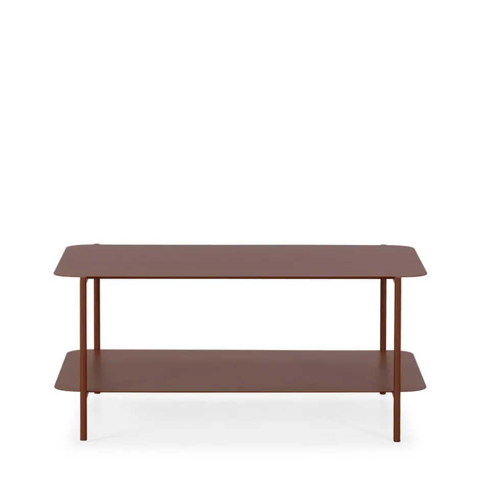 Drawer JUDITH Table basse rectangulaire en métal à double plateau