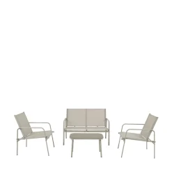 Sale Drawer KALLIA Salon de jardin 4 personnes en acier traité et textilène