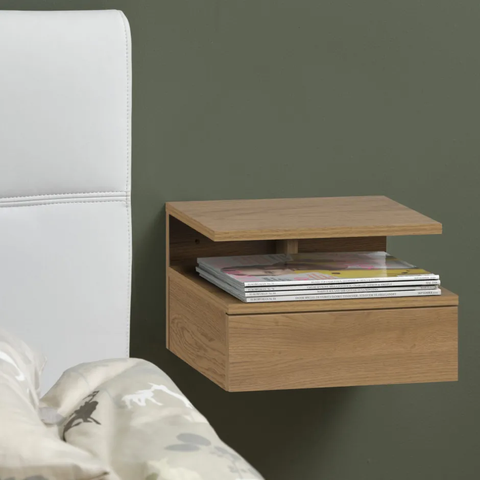 Sale Drawer KAMICHI Table de chevet murale 1 tiroir en bois