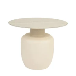 Clearance No name KARULA Table basse ronde effet travertin ø60cm