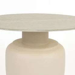 Clearance No name KARULA Table basse ronde effet travertin ø60cm