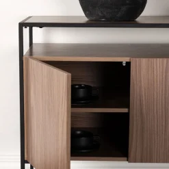 Online Venture Home KINGSPORT Buffet 3 portes en bois et métal L120cm