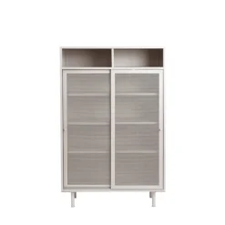 No name KISO Vaisselier 2 portes, 2 niches en métal H140cm