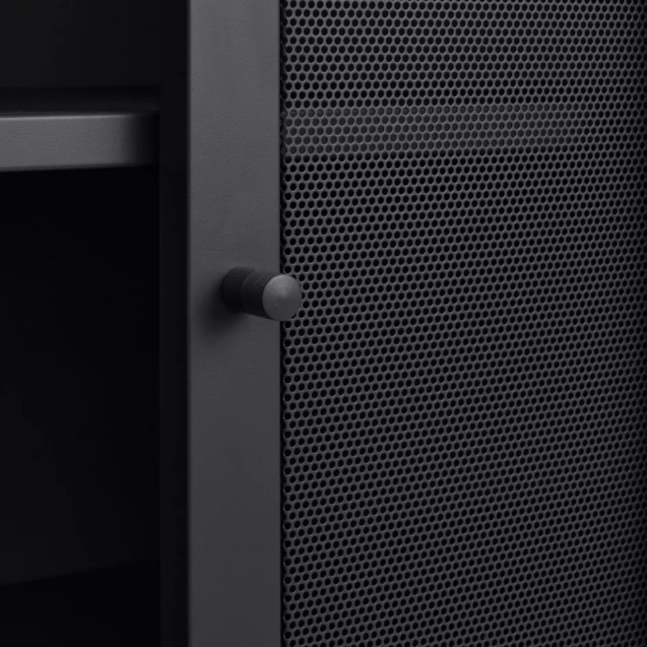 No name KISO Vaisselier 2 portes, 2 niches en métal H140cm
