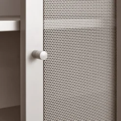 No name KISO Vaisselier 2 portes, 2 niches en métal H140cm